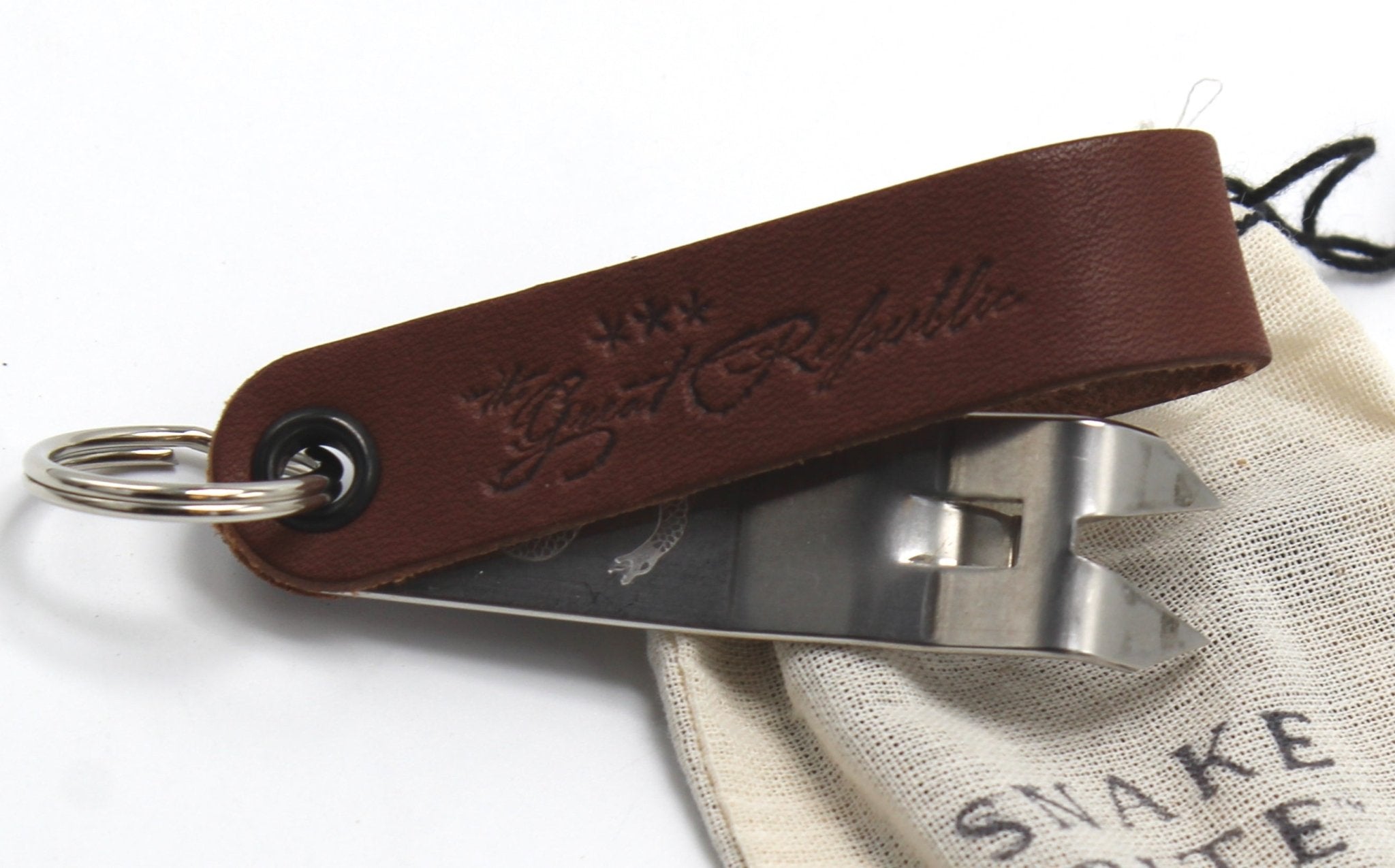 "Snakebite" Keychain Leather Bottle Opener - The Great Republic