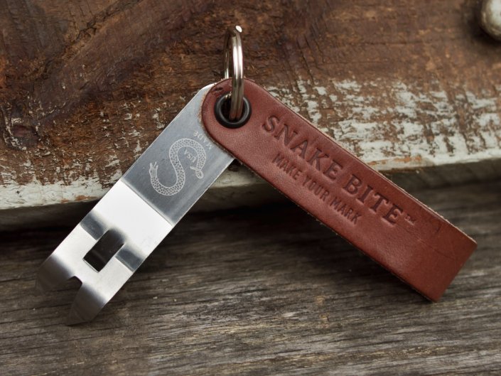 "Snakebite" Keychain Leather Bottle Opener - The Great Republic