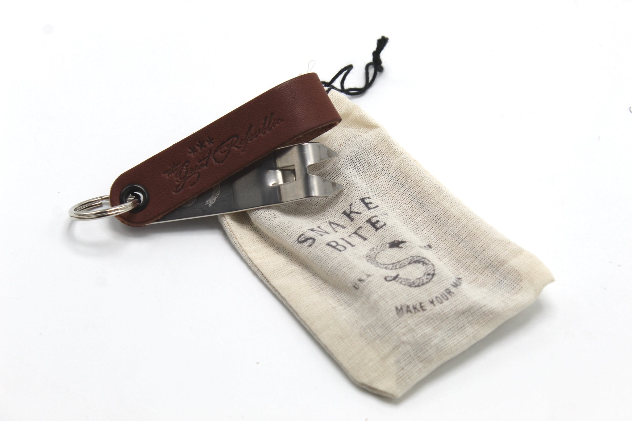 "Snakebite" Keychain Leather Bottle Opener - The Great Republic