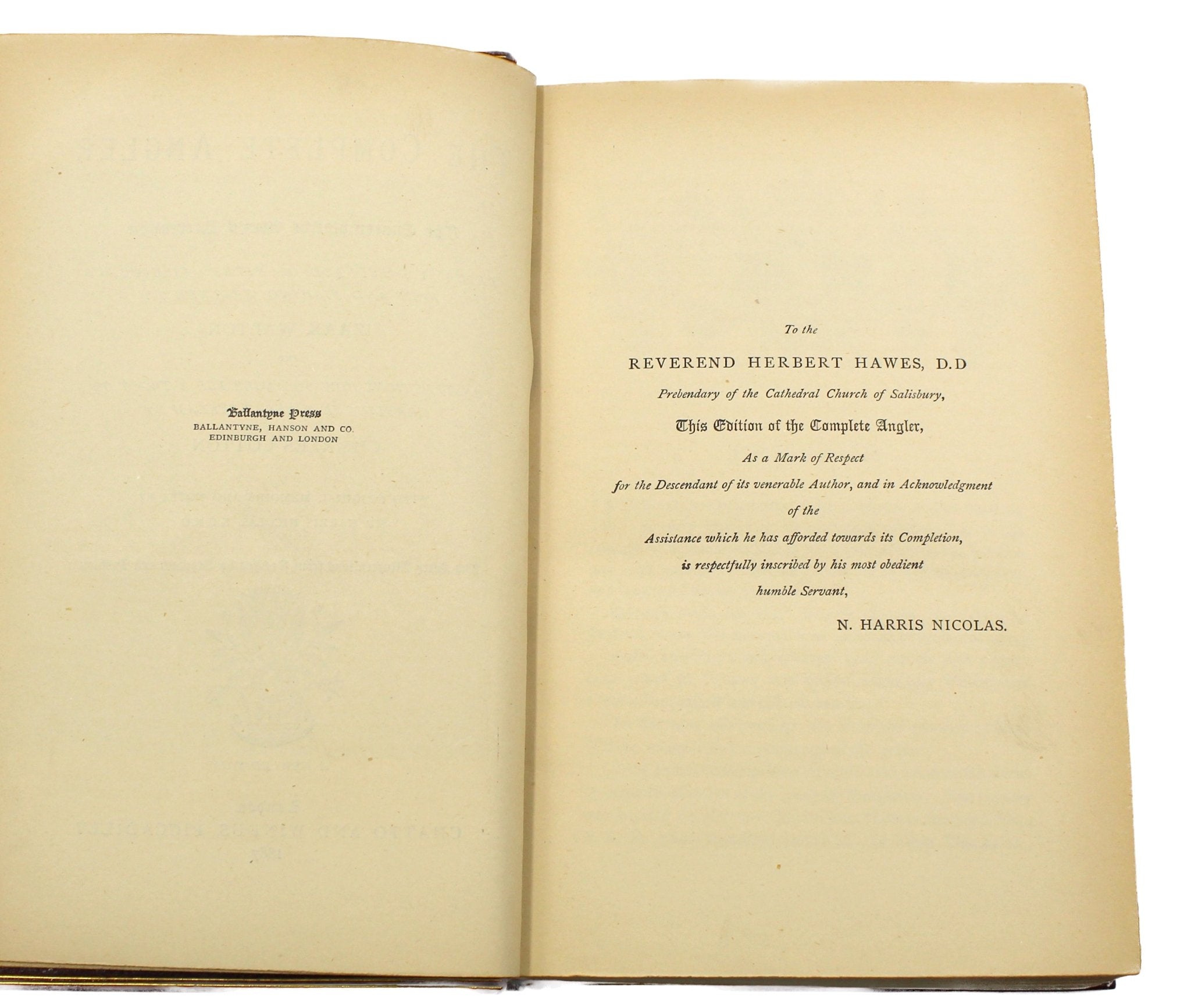 The Complete Angler by Izaak Walton and Charles Cotton, Edited by Harris Nicolas, Fourth Nicolas Edition, 1887 - The Great Republic