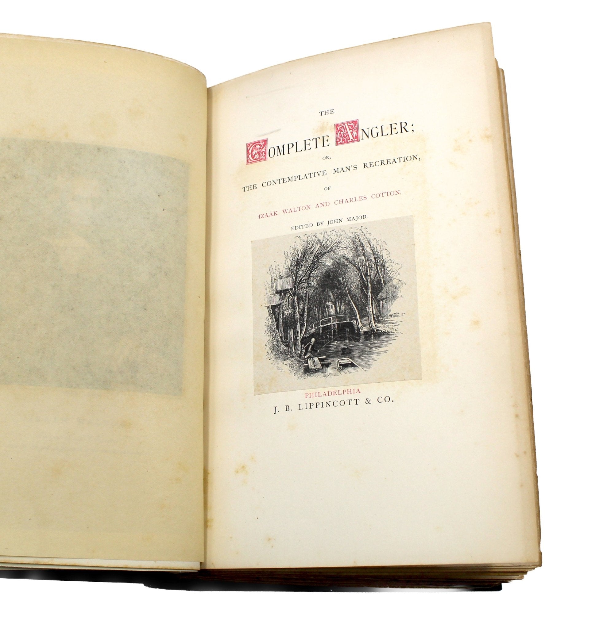 The Complete Angler by Izaak Walton and Charles Cotton, Edited by John Major, Second Lippincott Edition, Limited Issue 84/250, 1881 - The Great Republic