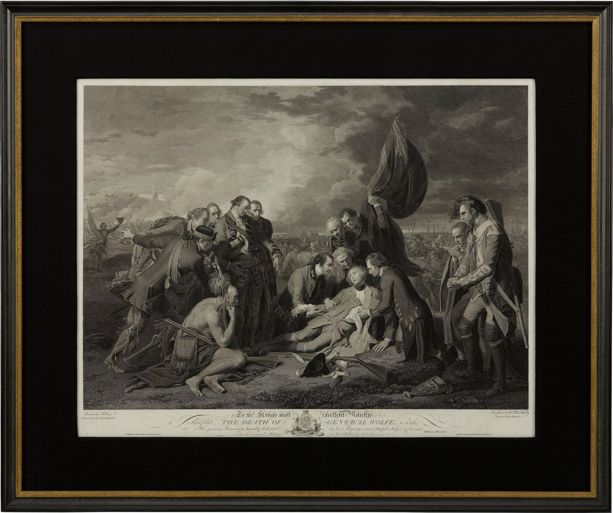 "The Death of General Wolfe" Engraving by William Woollett, after Benjamin West, 1776 - The Great Republic