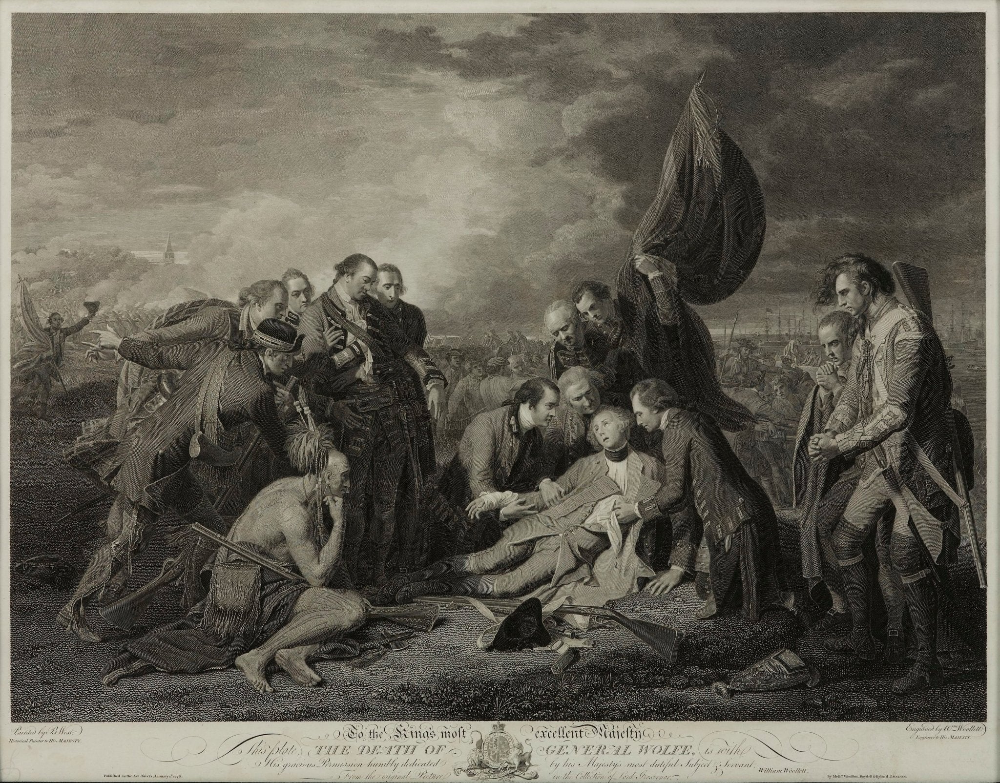 "The Death of General Wolfe" Engraving by William Woollett, after Benjamin West, 1776 - The Great Republic