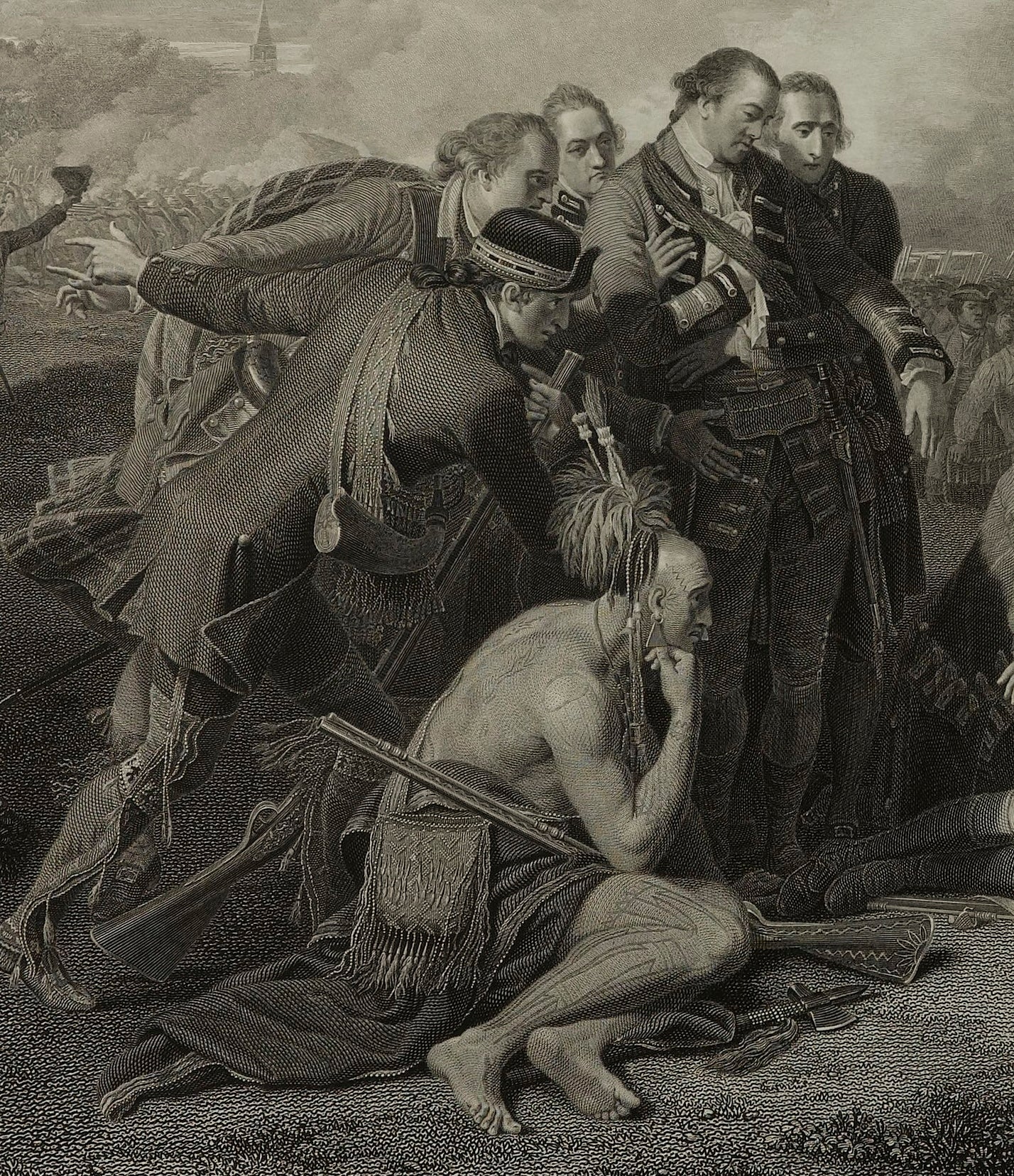 "The Death of General Wolfe" Engraving by William Woollett, after Benjamin West, 1776 - The Great Republic