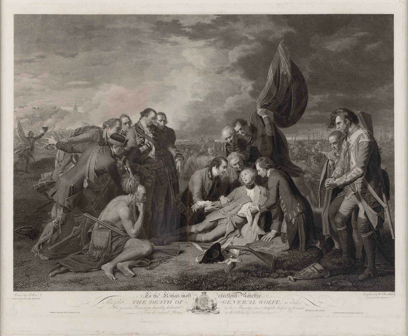 "The Death of General Wolfe" Engraving by William Woollett, after Benjamin West, 1776 - The Great Republic