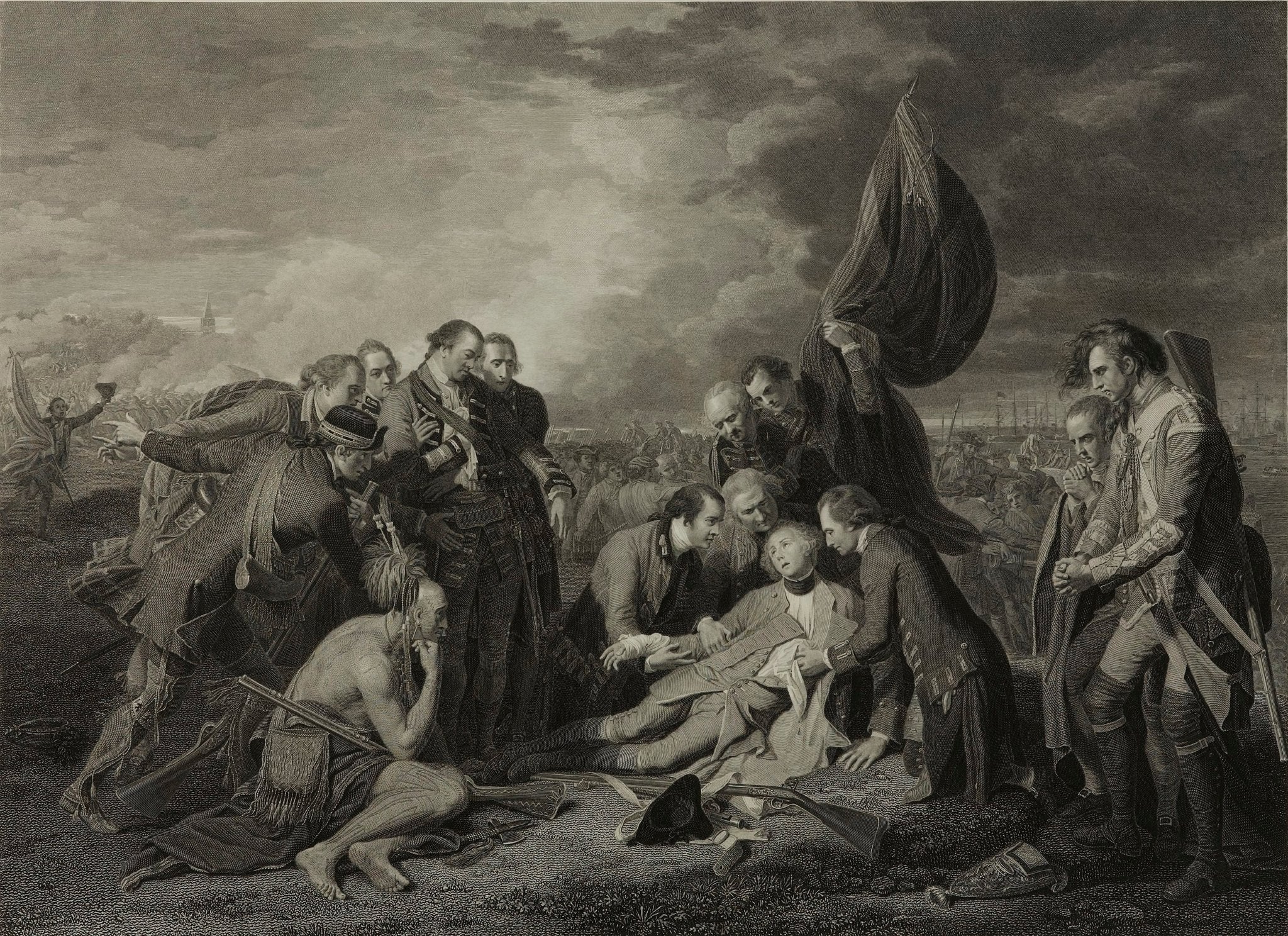 "The Death of General Wolfe" Engraving by William Woollett, after Benjamin West, 1776 - The Great Republic