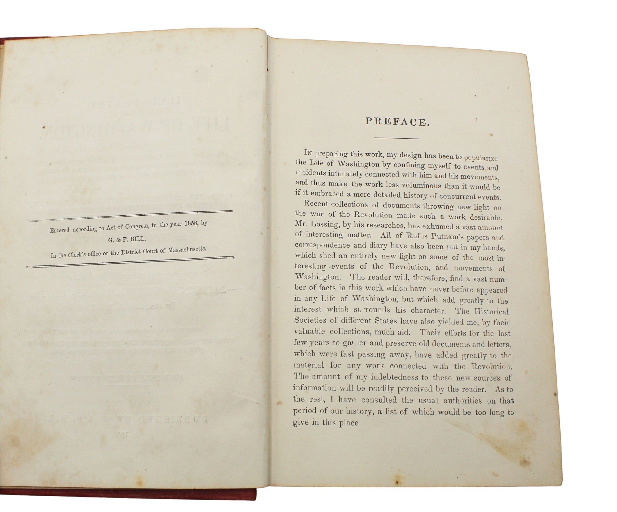 The Illustrated Life of Washington by Hon. J. T. Headley {with} Mount Vernon As It Is by Benson Lossing, 1859 - The Great Republic