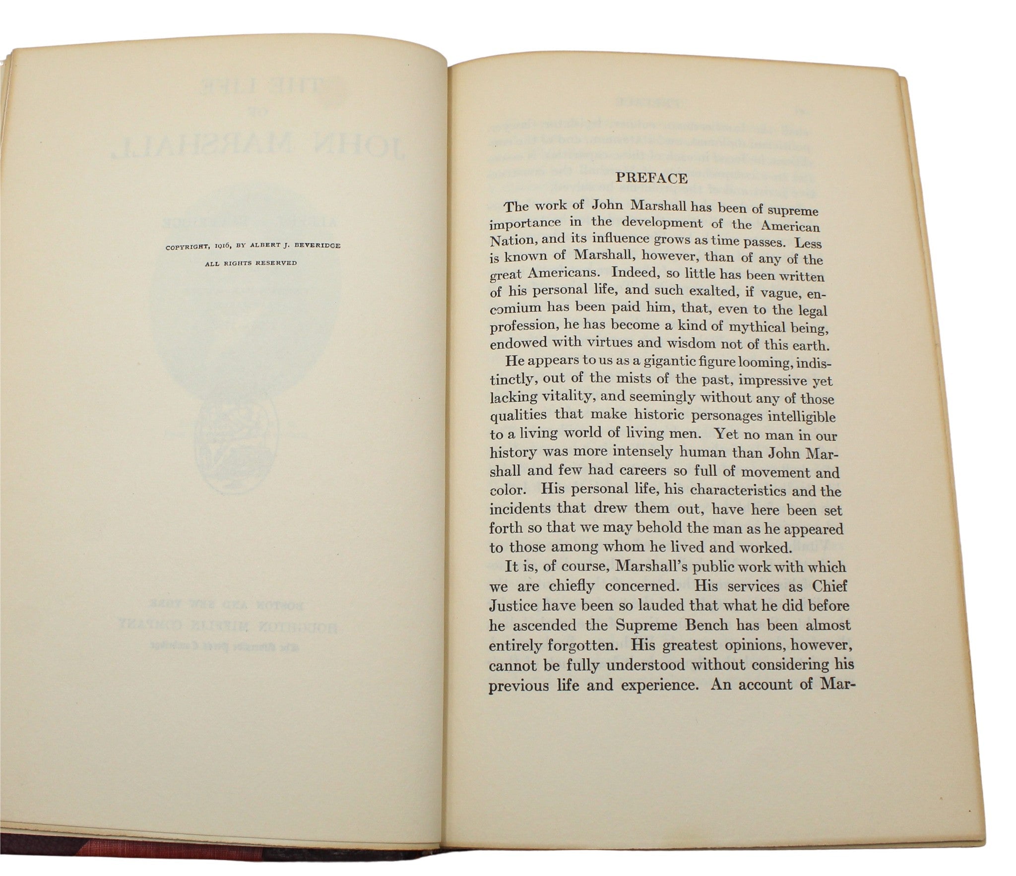 The Life of John Marshall by Albert J. Beveridge, Four Volume Set, 1916 - The Great Republic