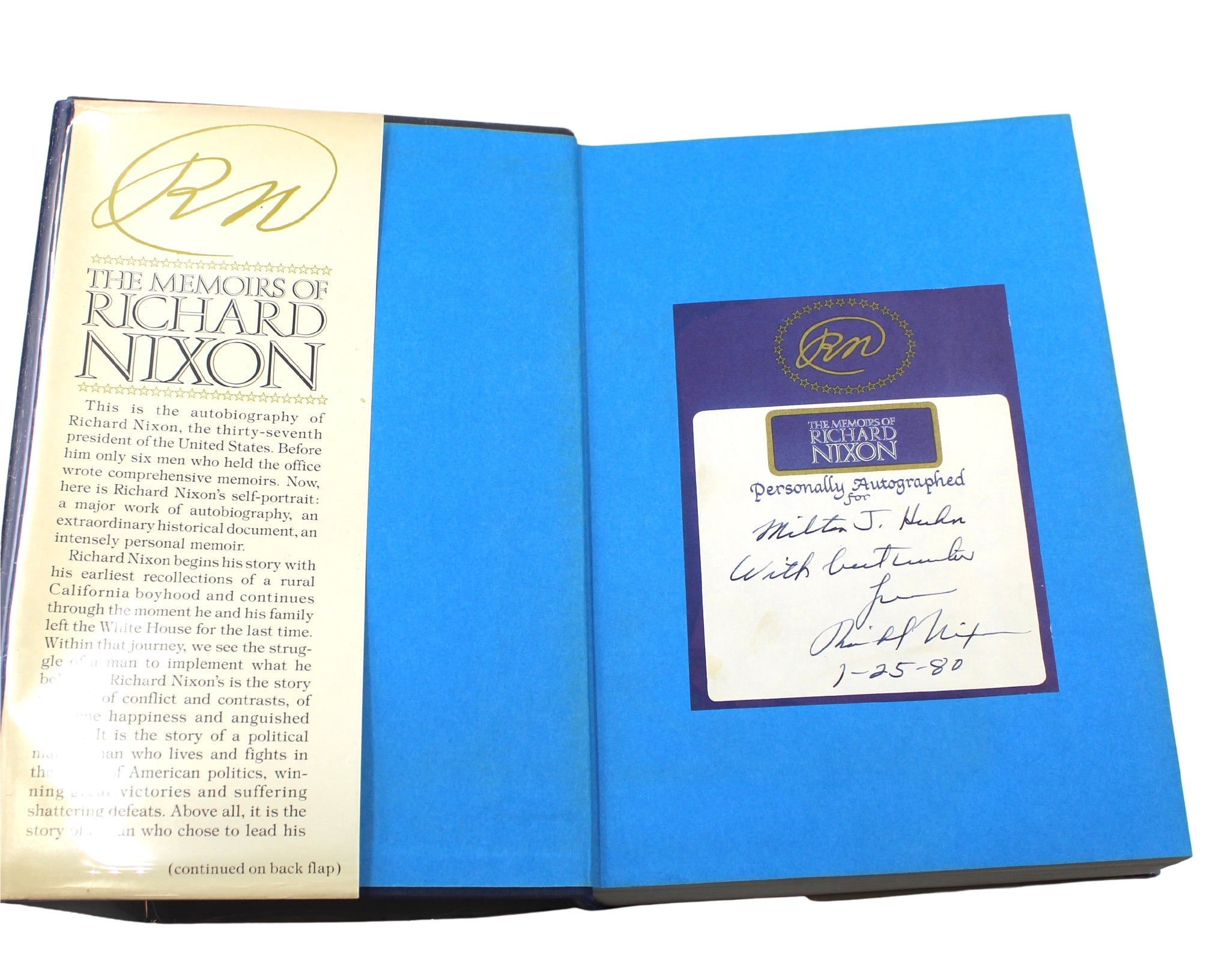 The Memoirs of Richard Nixon by Richard Nixon, Signed and Inscribed, First Edition, 1978 - The Great Republic