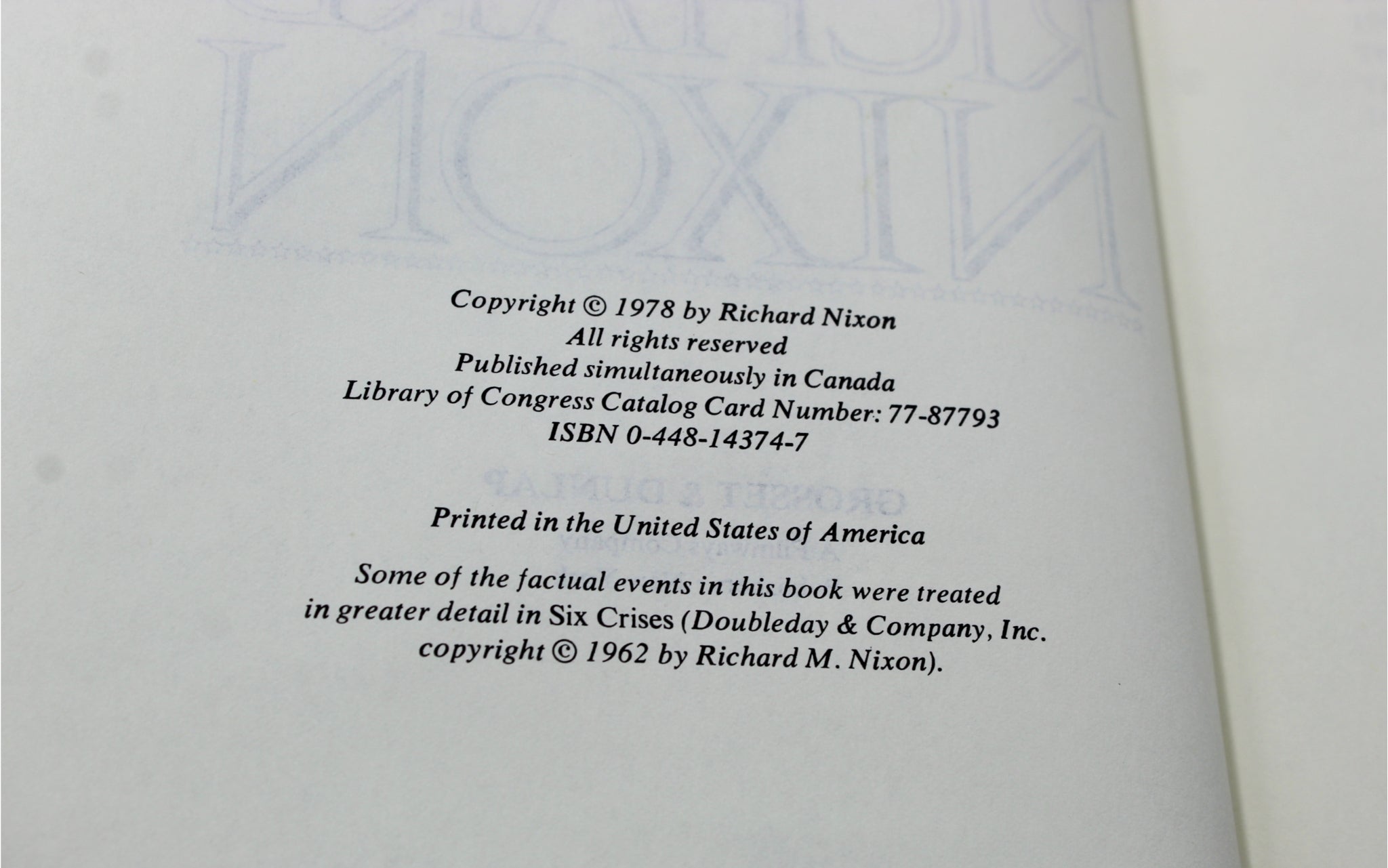 The Memoirs of Richard Nixon by Richard Nixon, Signed and Inscribed, First Edition, 1978 - The Great Republic