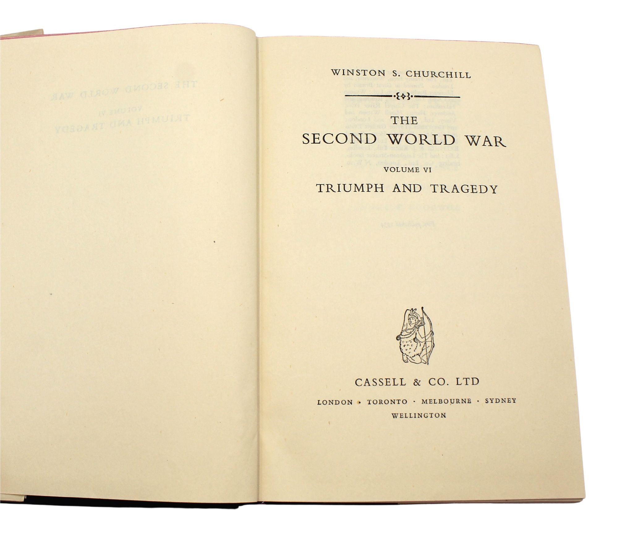 The Second World War by Winston Churchill, First Edition, Six Volume Set, in Original Dust Jackets, 1948 - 1954 - The Great Republic