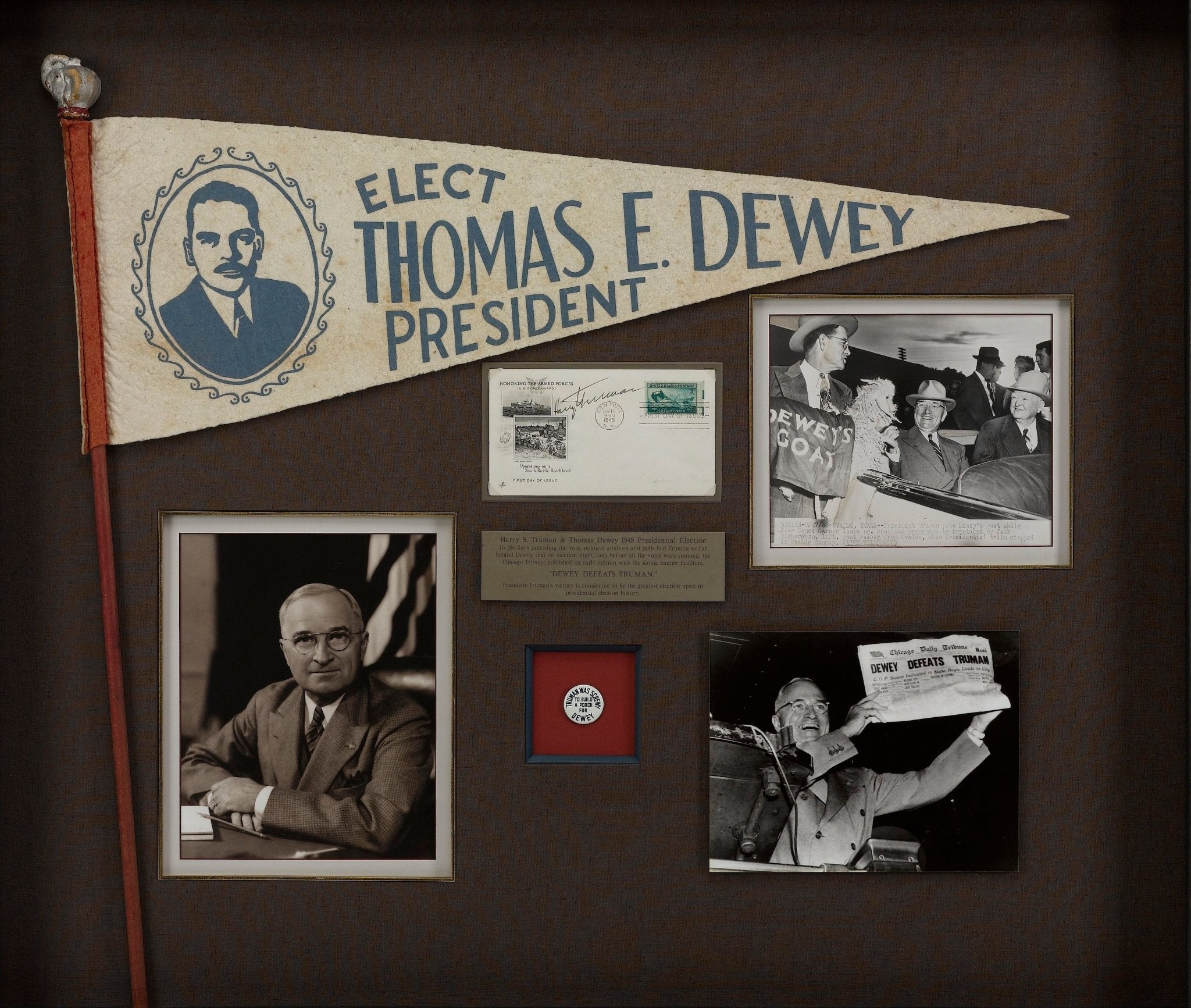 Thomas Dewey & Harry Truman 1948 Presidential Election Campaign Collage - The Great Republic