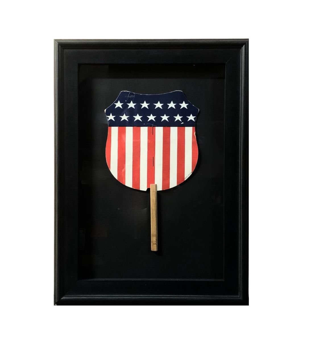 U.S. Shield Patriotic Printed Paddle Fan, Circa 1918 - The Great Republic