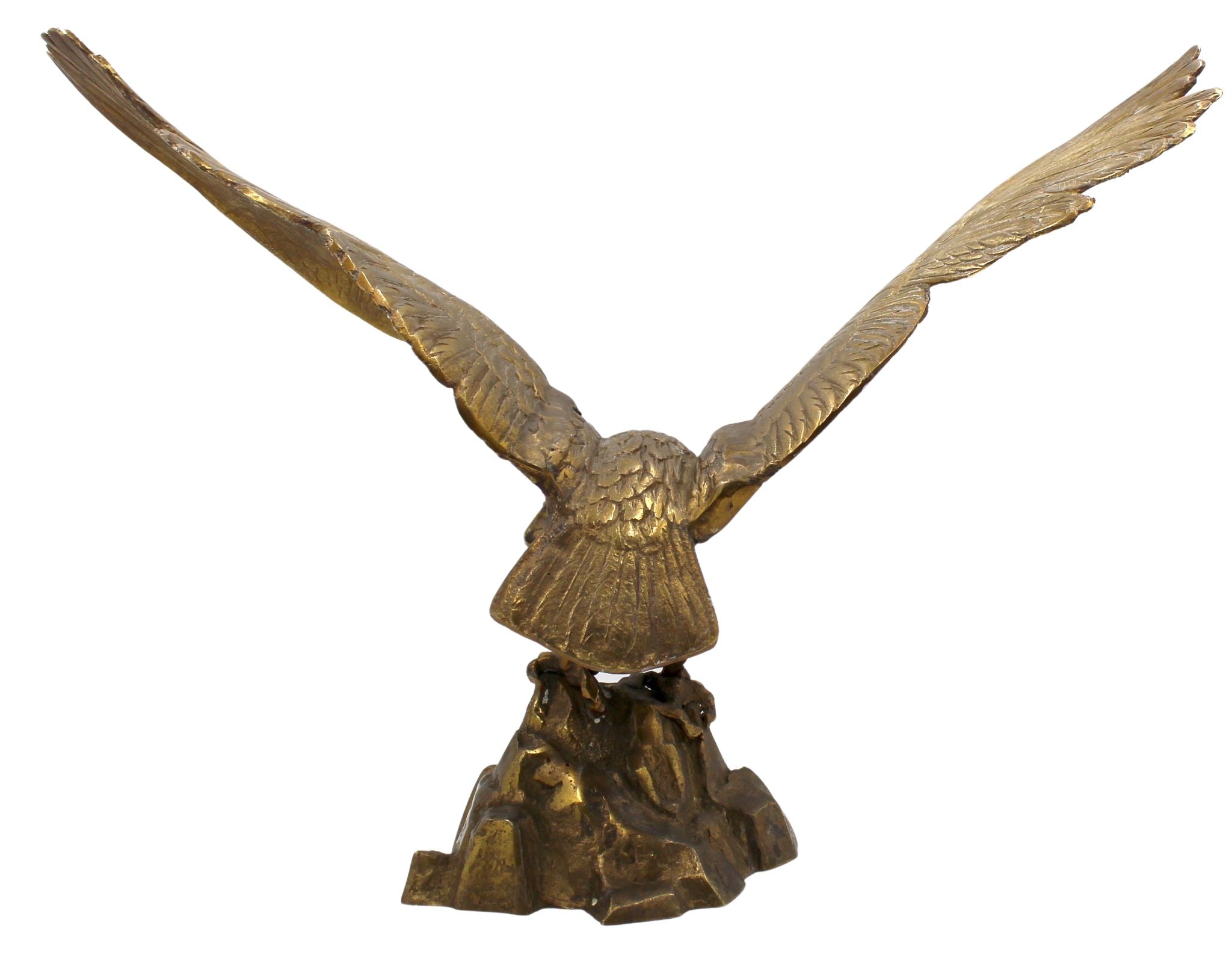 Vintage Brass Eagle On Rocks - The Great Republic