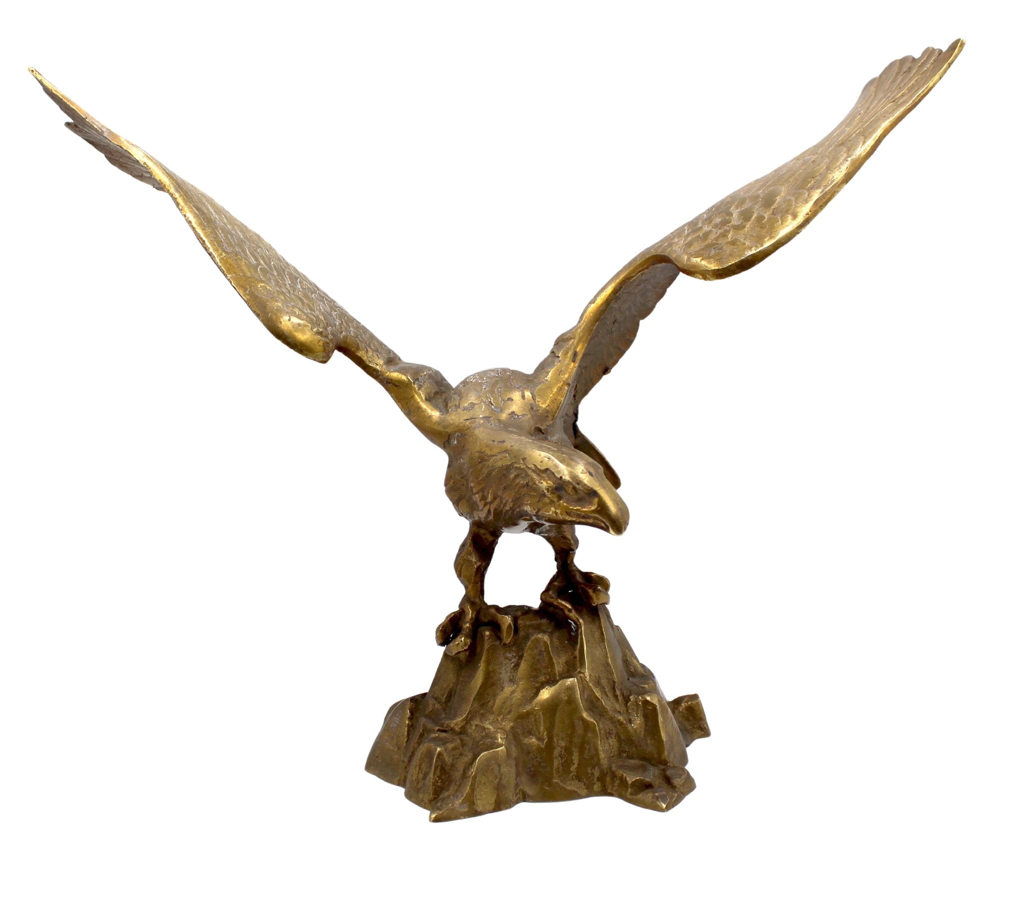Vintage Brass Eagle On Rocks - The Great Republic
