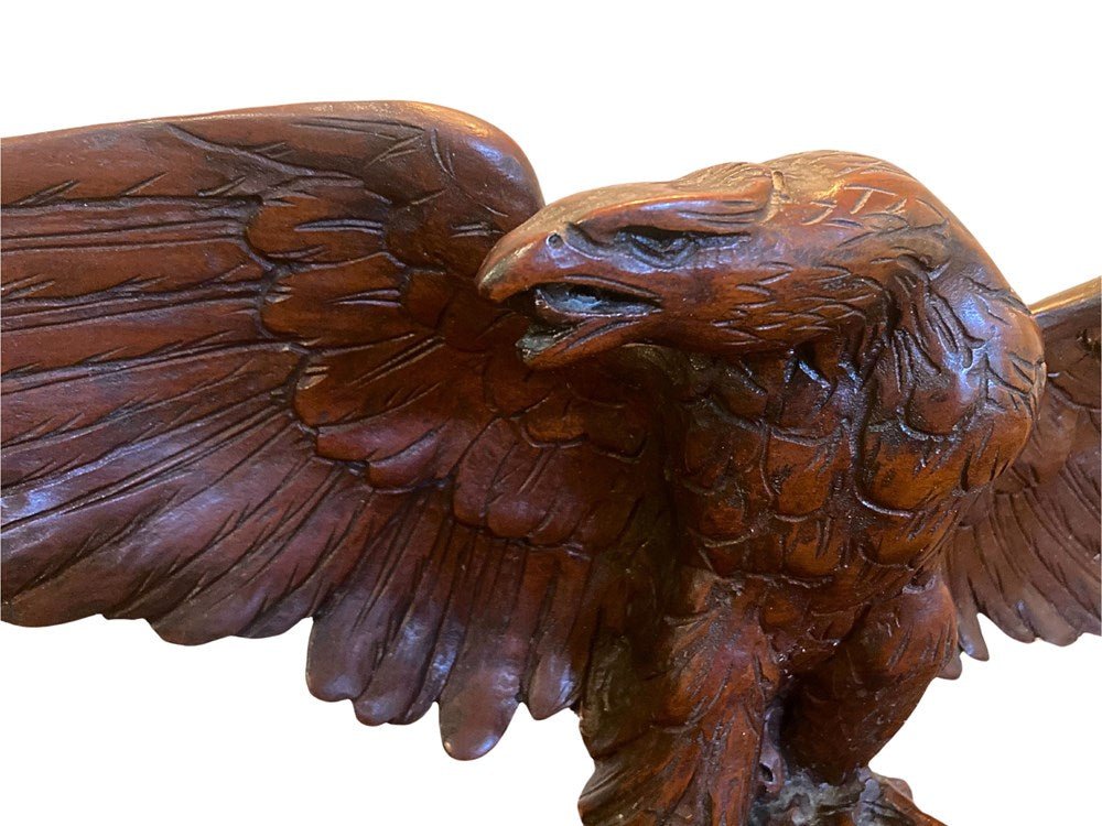 Vintage Carved Spreadwing Wooden Eagle - The Great Republic