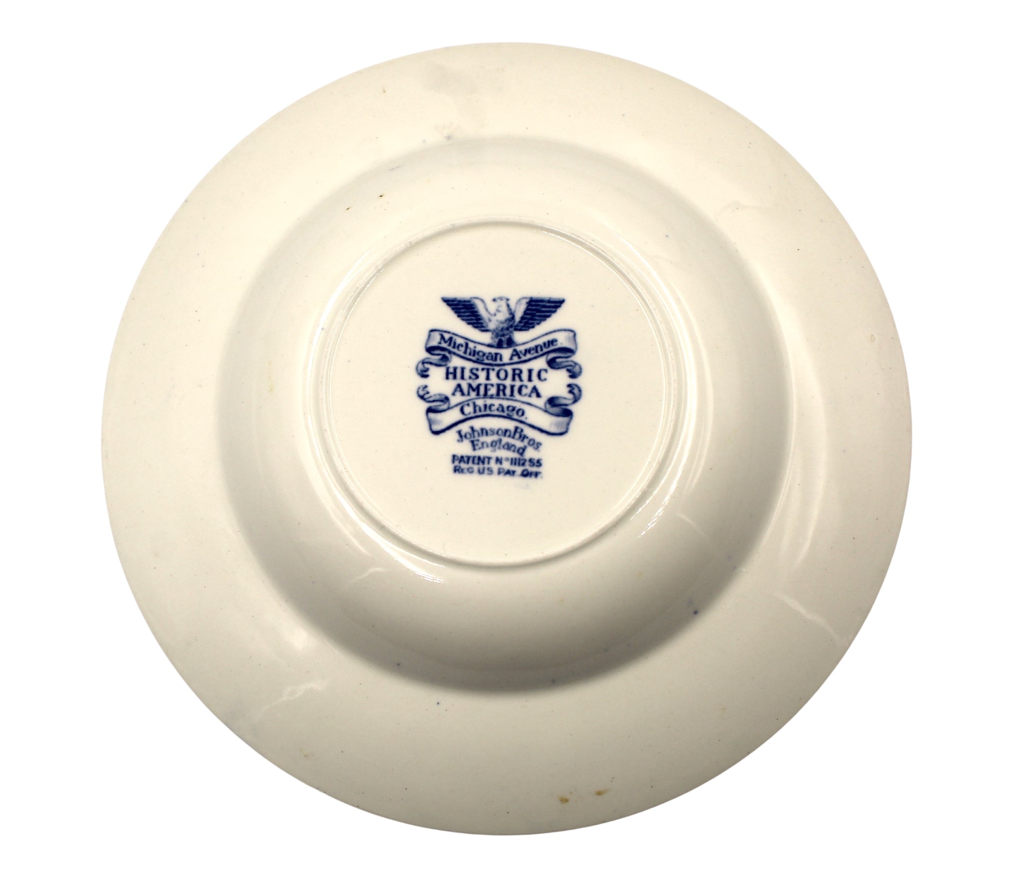 Vintage "Michigan Avenue" Blue Transferware Small Plate by Johnson Brothers - The Great Republic