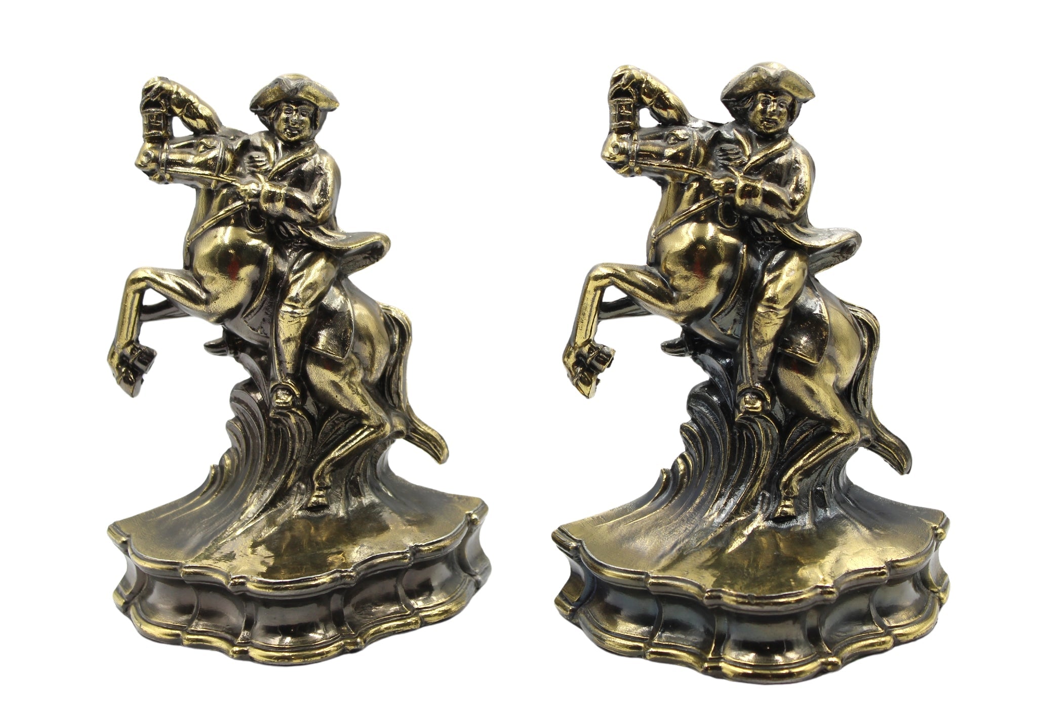 Vintage Paul Revere's Midnight Ride Bookends by S.C.C., 1974 - The Great Republic