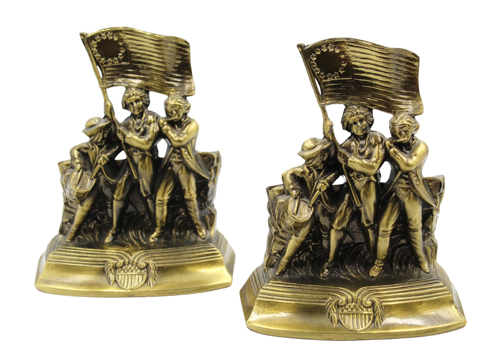 Vintage "Spirit of '76" Bookends by S.C.C., 1974 - The Great Republic