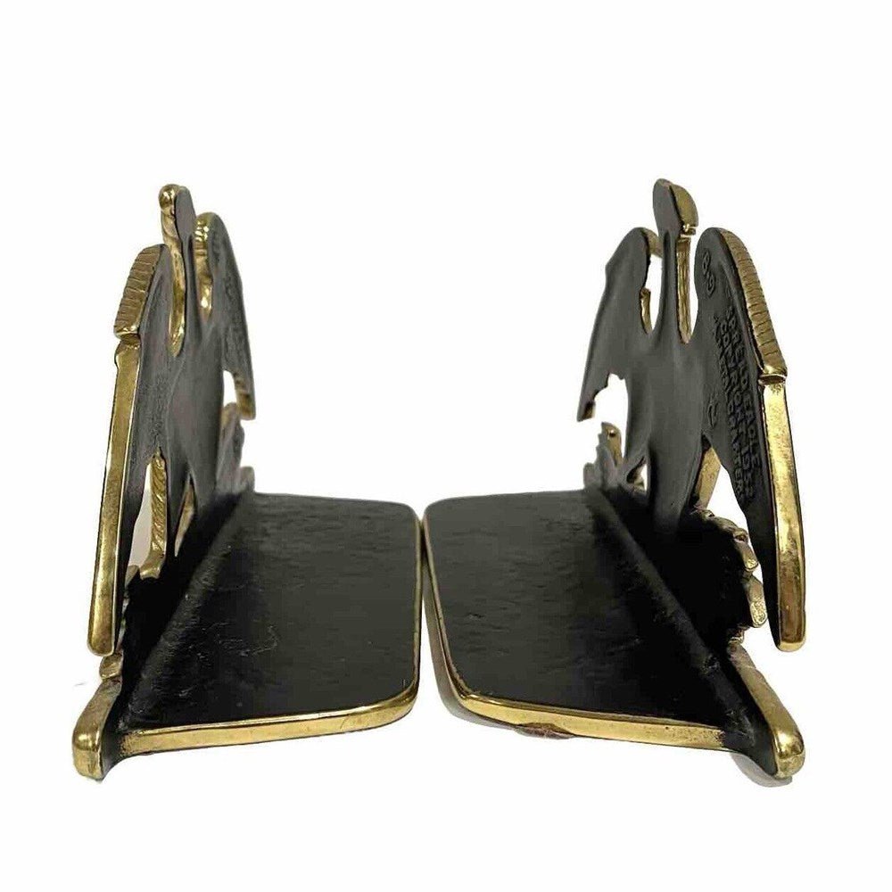 Vintage Spreadwing Brass Eagle Bookends by Virginia Metalcrafters, 1952 - The Great Republic