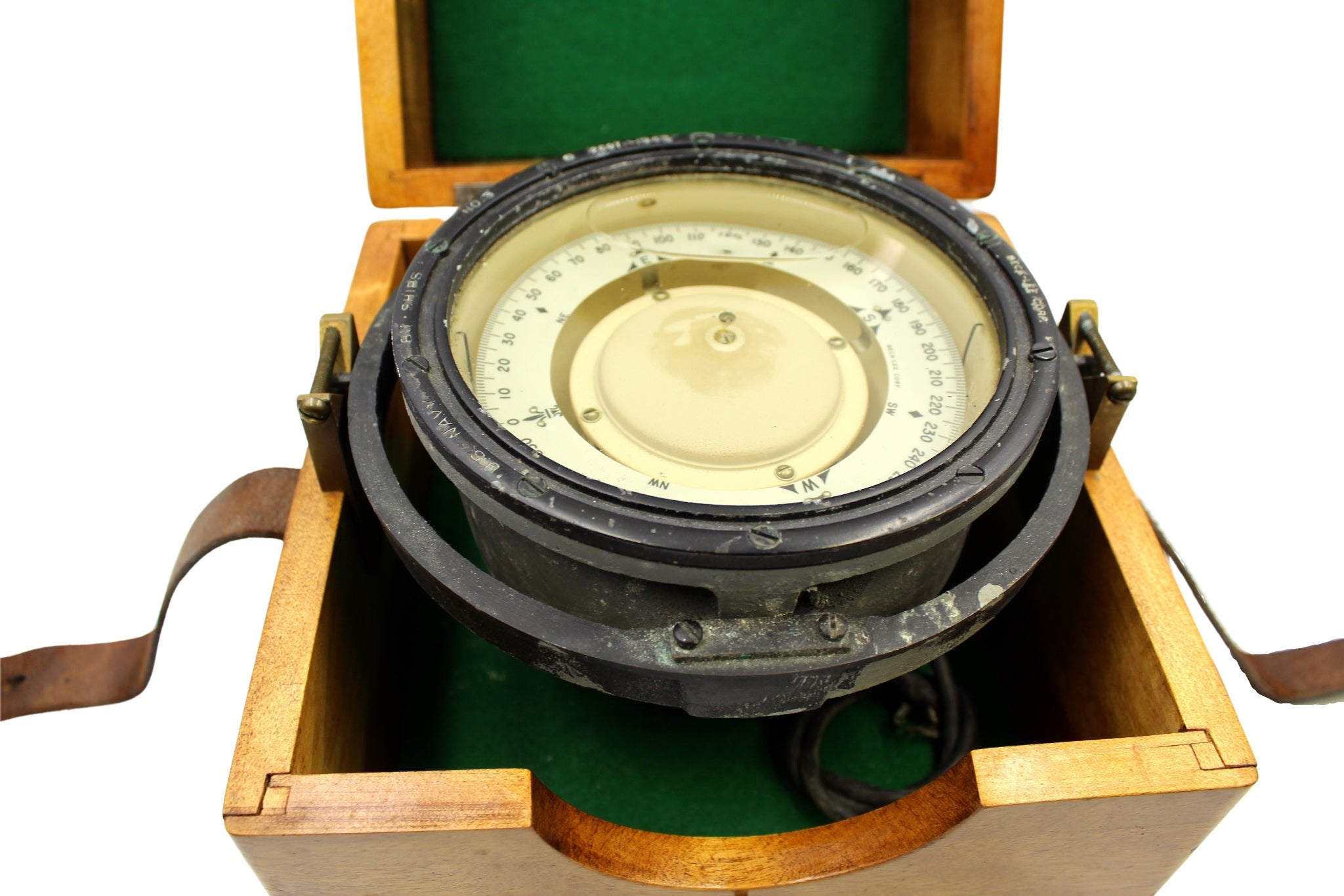 Vintage U.S. Navy Cased Gimballed Compass, Circa 1943 - The Great Republic