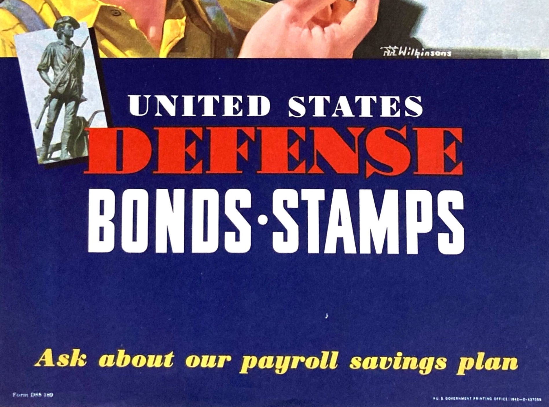 "Wanted - Fighting Dollars. Make Every Pay - Day Bond - Day" Vintage WWII Defense Bonds Poster, 1942 - The Great Republic