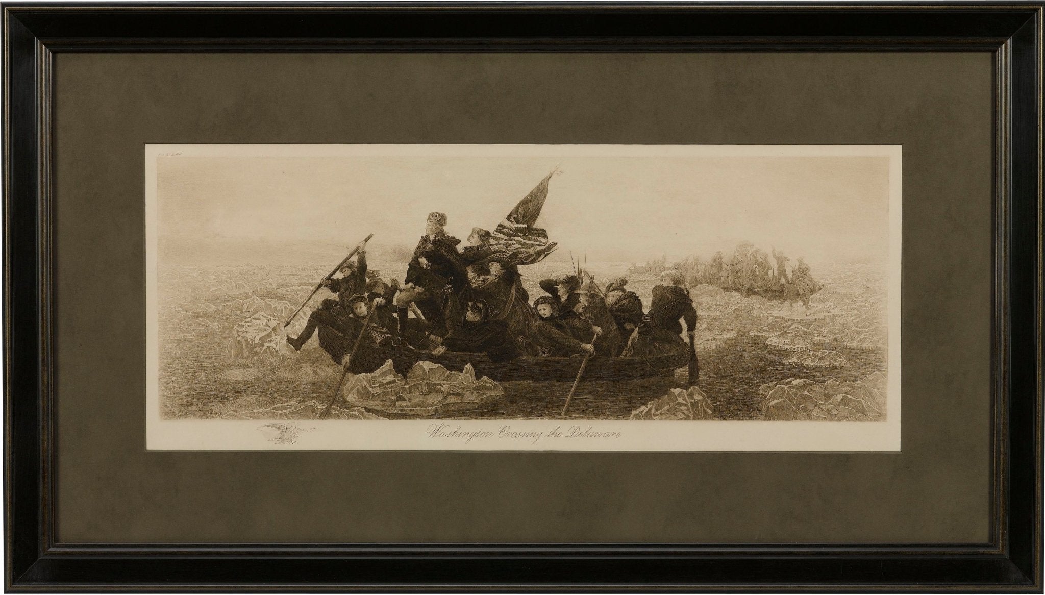 "Washington Crossing the Delaware" Etching by B.T. Babitt - The Great Republic