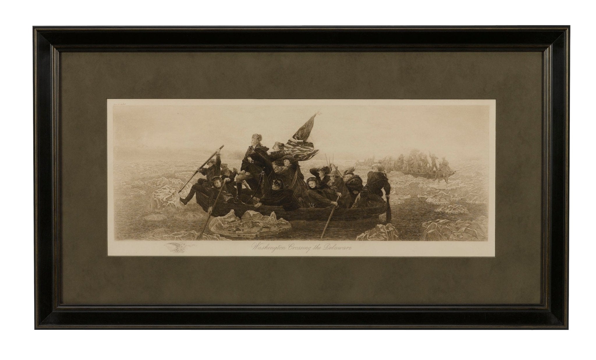 "Washington Crossing the Delaware" Etching by B.T. Babitt - The Great Republic